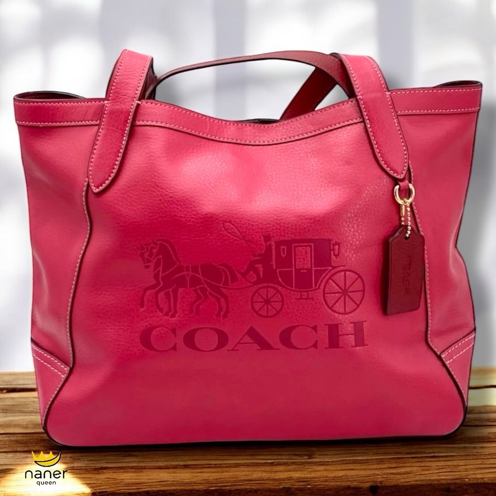 Coach Pink Leather Tote Bag